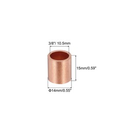 PATIKIL 3/8"/ 10mm Wire Rope Stop Sleeve, 6 Pack Copper Crimping Loop Sleeve End for Wire Rope Cable Ferrule, Gold Tone
