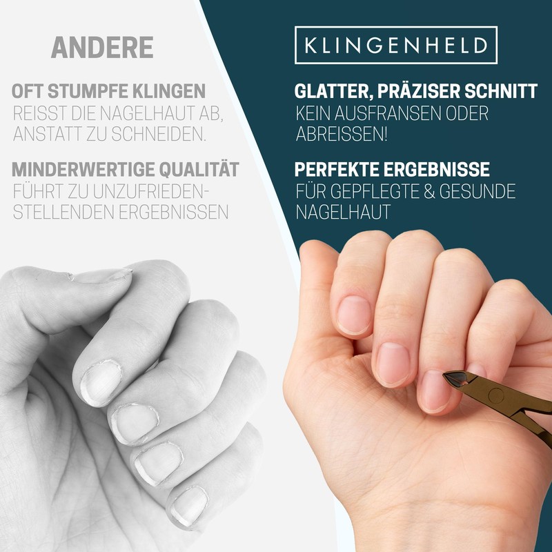 KLINGENHELD® Precise Cuticle Nippers with 1 Cuticle Pusher - Very
