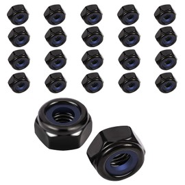 CPYJW Pack of 20 DIN985 m8 Nuts, Locking Nuts M8 304 Stainless Steel A2 V2A M8 Metric Hex Nut Self-Locking Nuts Stop Nuts (Black)