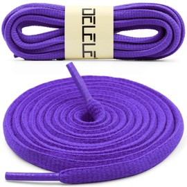 DELELE 2 Pair Oval Shoes laces Half Round 1/4" Athletic Shoelaces Shoe Strings Purple 55 inch