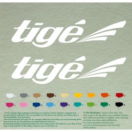 Pair of Tige Boats Decals Vinyl Stickers Boat Outboard Motor Lot of 2 (12", White 010)