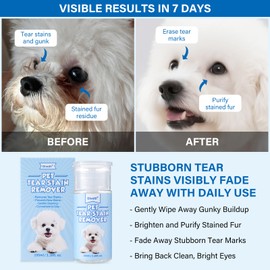 Oivolii Tear Stain Remover for Dogs & Cats – Natural Gentle Liquid, Safe & Non-Irritating, Effectively Cleans Tear Stains, Eye Discharge & Debris