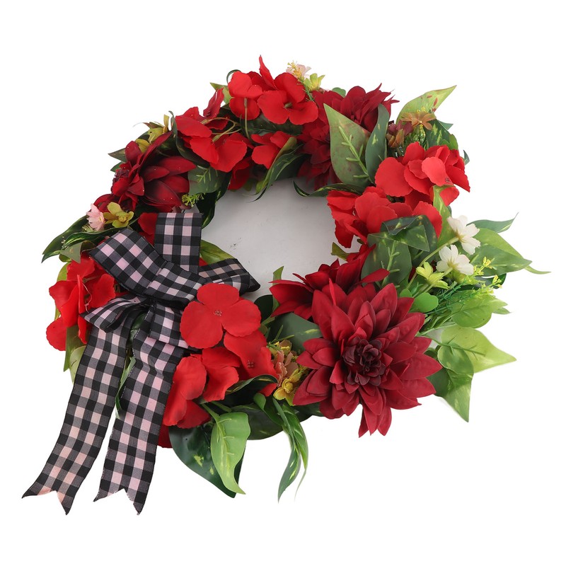 Artificial Garland Red Geranium Garland Spring Summer Front Door Wall