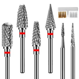 Diesisa Pack of 6 Nail Cutter Bits, Nail Cutter Attachments, 3/32 Inch (2.35 mm), Carbide Bits for Nail Cutters, Cutter Bit for Gel Nails, Acrylic Nails, Natural Nails (Fine Grain)