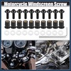 INFINAUTO 10pcs M5 Motorcycle Windscreen Screw Fairing Windscreen Bolt Black