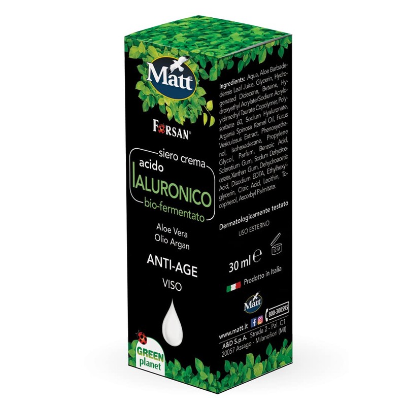 Acido ialuronico per viso anti-age con Olio di Argan -