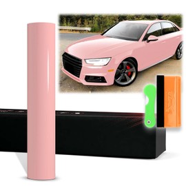 12"x60" (1FTx5FT) Rouge Pink PET Super Gloss High Glossy Vinyl Wrap Auto Car Sticker Decal Film Sheet Bubble Free Air Release Technology with Tool Kit