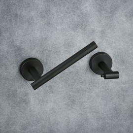 Toilet Roll Holder, NEWRAIN Bathroom Toilet Roll Holder Wall Mounted, Tissue Roll Holders Loo Roll Holder Matte Black