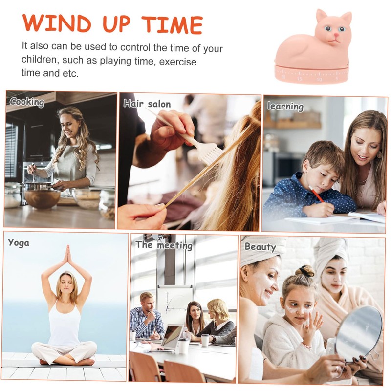 Ciieeo 1Pc Creative Cartoon Cat Mechanical Timer Practical Kitchen Baking