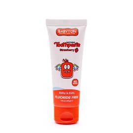 Babyton Natural Toothpaste - Tropical Flavour, Safe for Babies and Children, SLS/Fluoro/Paraben Free, 50ml (Strawberry)