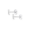 Elli Minimal 925 Silver Initial Stud Earrings Letter M