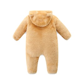 Soft and Cuddly Hooded Romper Toddler Jacket Bunting Cute Cartoon Animals for 9-12M Yellow