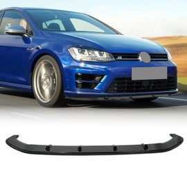 Front Bumper Lip Compatible with 2013-2016 Volkswagen Golf 7 MK7 GTI R Rline,Glossy Black/Carbon Fiber Look Splitter