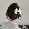Cybche Bow Satin Hair Clip White Silk Ribbon Bow Clips