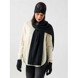 Zwillingsherz Scarf made of 100% cashmere – high-quality knitted scarf classic plain design ladies women – XXL neck scarf women's scarf transition scarf warm soft cuddly – knitted goods spring autumn