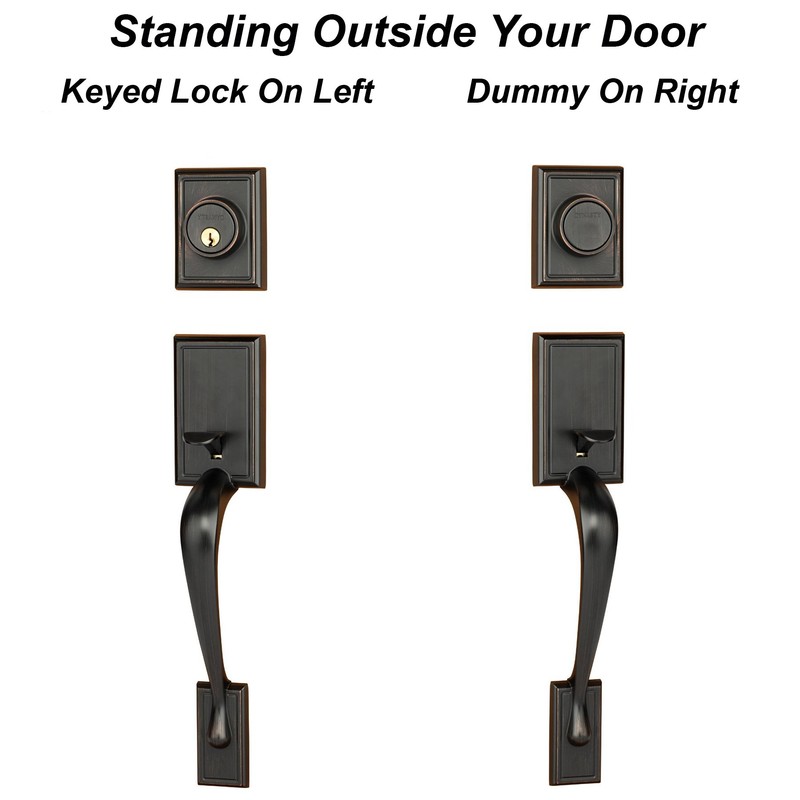 Dynasty Hardware RID-HER-405-12PR Ridgecrest Front Door Dummy Handleset, Aged Oil