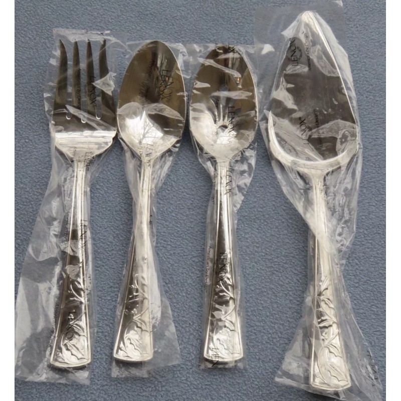 Lenox 4 Pcs Lenox Holiday Dimensions Stainless Steel Flatware Serving
