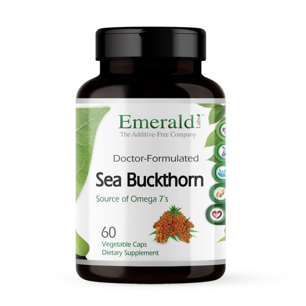 Emerald Labs Sea Buckthorn - Dietary Supplement with Vitamin C, E, and Omega 7 (Palmitoleic Acid) for Skin Nourishment and Immune System Support - 60 Vegetable Capsules