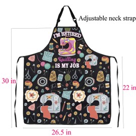 BNQL Quilter Sewing Apron Sewing Gifts for Sewing Lovers Seamstress Gifts I'm Retired Quilting Is My Job Quilting Cooking Apron