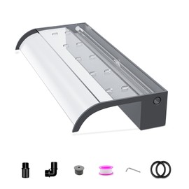 LONGRUNNEW Waterfall Spillway, Clear Acrylic Pool Fountain w/Top Open Lip & Pipe Connector Kits for Outdoor/Indoor Decorative, 23.6'' Pool Water Feature for Garden Patio, Backyard Koi Pond Decor