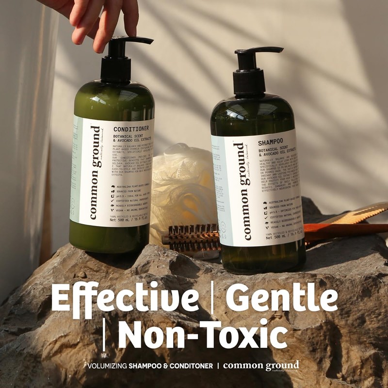 Common Ground Natural Shampoo and Conditioner Set; Paraben and Cruelty