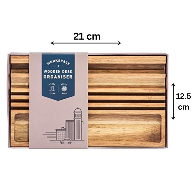 Gentlemen’s Hardware Wooden Desk Organiser with Phone Stand - Contains