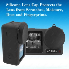 ULBTER Mini Bag Case for DJI OSMO Action 5 Pro/Action 4 / Action 3 Camera + Rubber Lens cap Cover [1+2 Pack], Carrying Portable Storage boxes Accessory