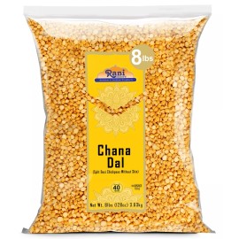Rani Chana Dal (Split Desi Chickpeas without skin) Indian Lentils, 128oz (8lbs)
