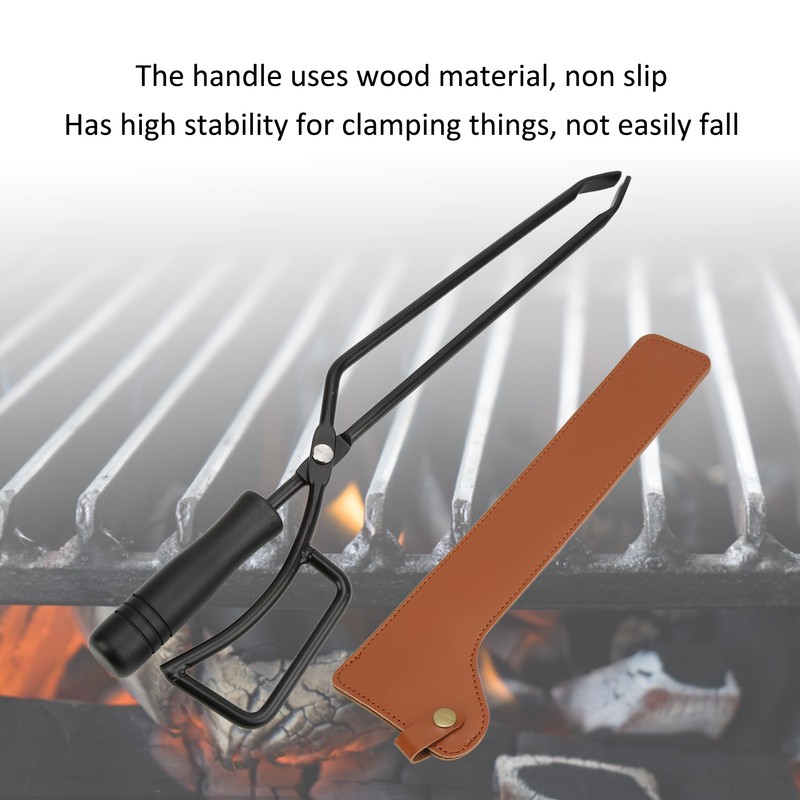 Fireplace Tongs Fire Pit Charcoal Clip Stainless Steel Grill Tongs