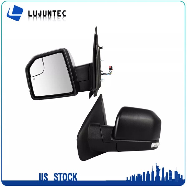 LJT Fits 2014-2018 Silverado Sierra Smoke LED Power+Heated Tow Mirrors+Temp