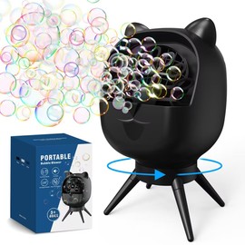 PANACARE Rotierende Seifenblasenmaschine, 2024 Automatische Seifenblasenmaschine 20000+Blasen/Min|Rotating 90°/180°|500ML Tank|Wiederaufladbare Akku|18 Blasenlöcher für Geburtstag, Party, Hochzeit