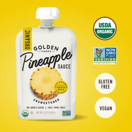 Golden Farms Organic Pineapple Sauce 4-Pack 12.68 oz (Pack Of 6)