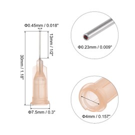 sourcing map Industrial Blunt Tip Needle 26G 1/2 Inch Length with Luer Lock Screw Interface Connector, Dispensing Needle for Liquid Glue Gun, 100 Pcs (Light Coffee)