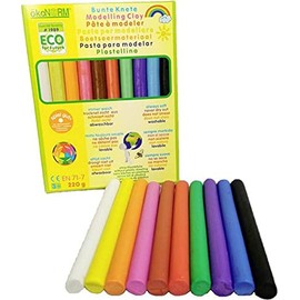 ökoNORM 76820 Modelling Clay Modelling Clay Always Soft 10 Colours Pack, 220 g, Clay, Various, One Size