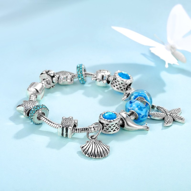 Presentski Charm Bracelet Birthday Silver Plated Charms, Brass