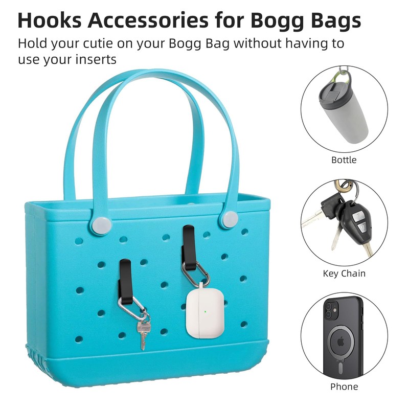 ARSUNOVO 2 PCS Hooks Accessories for Bogg Bags, Insert Charm
