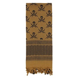 Rothco Skulls Shemagh Tactical Desert Keffiyeh Scarf, Coyote