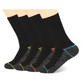 Copper Infused Crew Socks Comfy Moisture Wicking Odor Free Athletic Socks for Mens and Womens (4 Pairs, Size10-14)