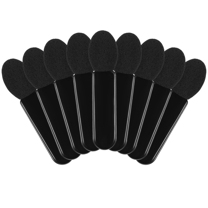 50pcs Eyeshadow Applicators Black Double-side Eye Shadow Brushes Short Sponge
