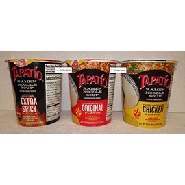 Tapatio Small Ramen Noodle Soup, Original, Chicken, Extra Spicy, 2.29oz 65g (Three Cups)