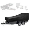 Utility Trailer Cover(with ramp gate),Waterproof Windproof Heavy Duty Black Dump