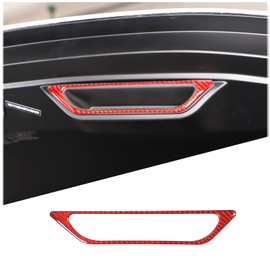 CHEAYAR Soft 3D Real Carbon Fiber Car Engine Compartment Handle Trim Cover Sticker Compatible with Corvette C8 Stingray Z06 Z51 2020 2021 2022 2023 Interior Decoration Accessories (Red)