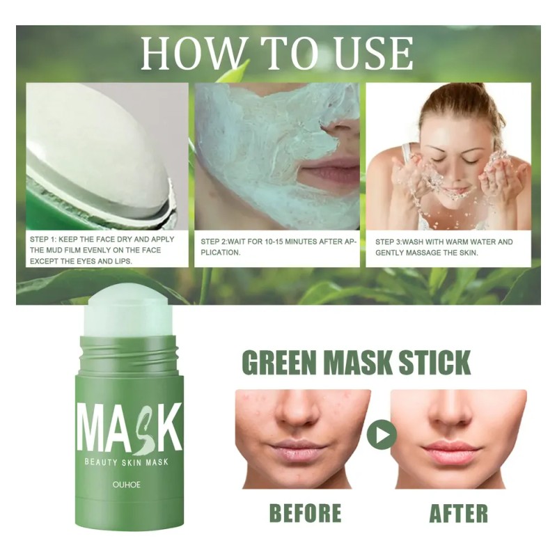 Mascarilla De Té Verde En Barra Para Acné, Puntos Negros
