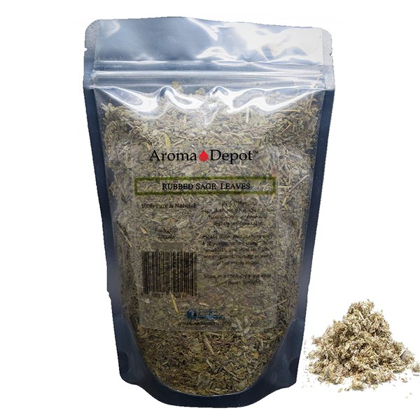 100% Natural Ground and Whole Sage Leaf Herb, Spice, Seasoning, Dried, Leaves, Chushed, Rubbed, Kosher Gluten-Free Non GMO (Whole Rubbed Sage, 4 oz)