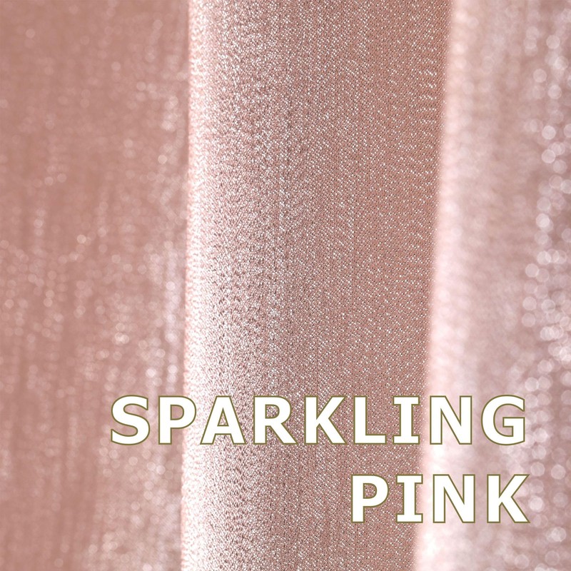 Popkozzi Blush Pink Shower Curtain: 84 Inch Glitter Sparkle Bling