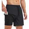 LECOONMX Shorts Deportivos Hombre 2 en 1 para Correr con
