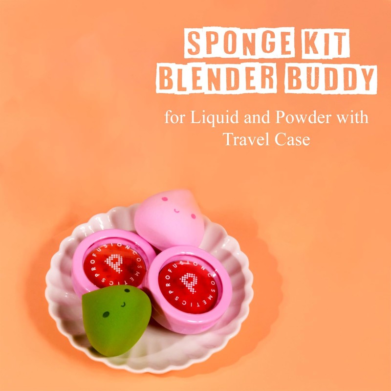 Profusion Cosmetics 2pc Sponge Kit Blender Buddy for Liquid and