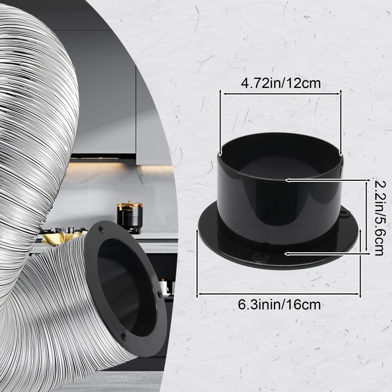 Cionyce Duct Connector Flange 5 Inch, Plastic Straight Pipe Flanges