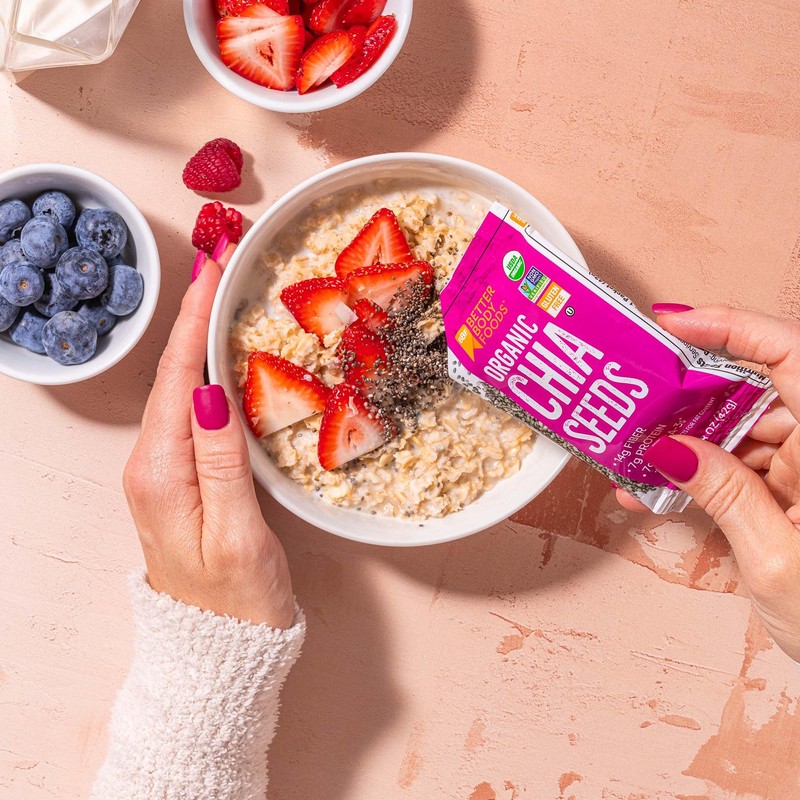 Betterbody Foods Organic Chia Seeds, 1.48 oz packets (Pack of