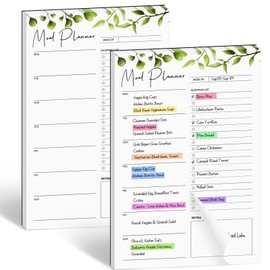 Joyberg 2 PCS Weekly Meal Planner Magnetic for Fridge 8.3x5.5”, Undated Weekly Meal Planner and Grocery List Tearable Shopping List, Magnetic Menu Planner for Fridge for Weekly Plan - 50 Pages/Book